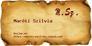 Maróti Szilvia névjegykártya