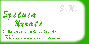 szilvia maroti business card